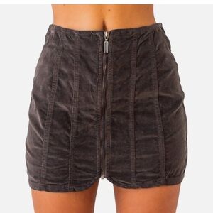 Layla Cord Mini Skirt In Espresso Bean